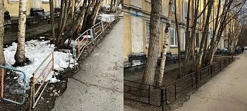 Роман Пономарев добился замены ограждений в палисадниках дома №15 по улице Книповича