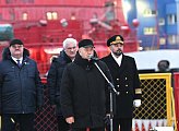 В Мурманске проводили в первый рабочий рейс новый универсальный атомный ледокол "Урал" проекта 22220
