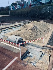 Ведутся работы по устранению выявленных нарушений на новом стадионе ул.Книповича рядом со зданием областного суда